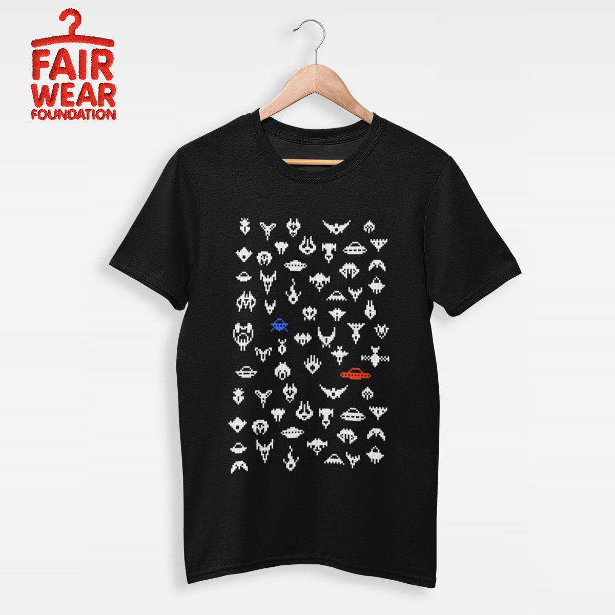 Alien Spaceships Retro Style 8 Bit Old Skool Pixel Art - Kuzi Tees