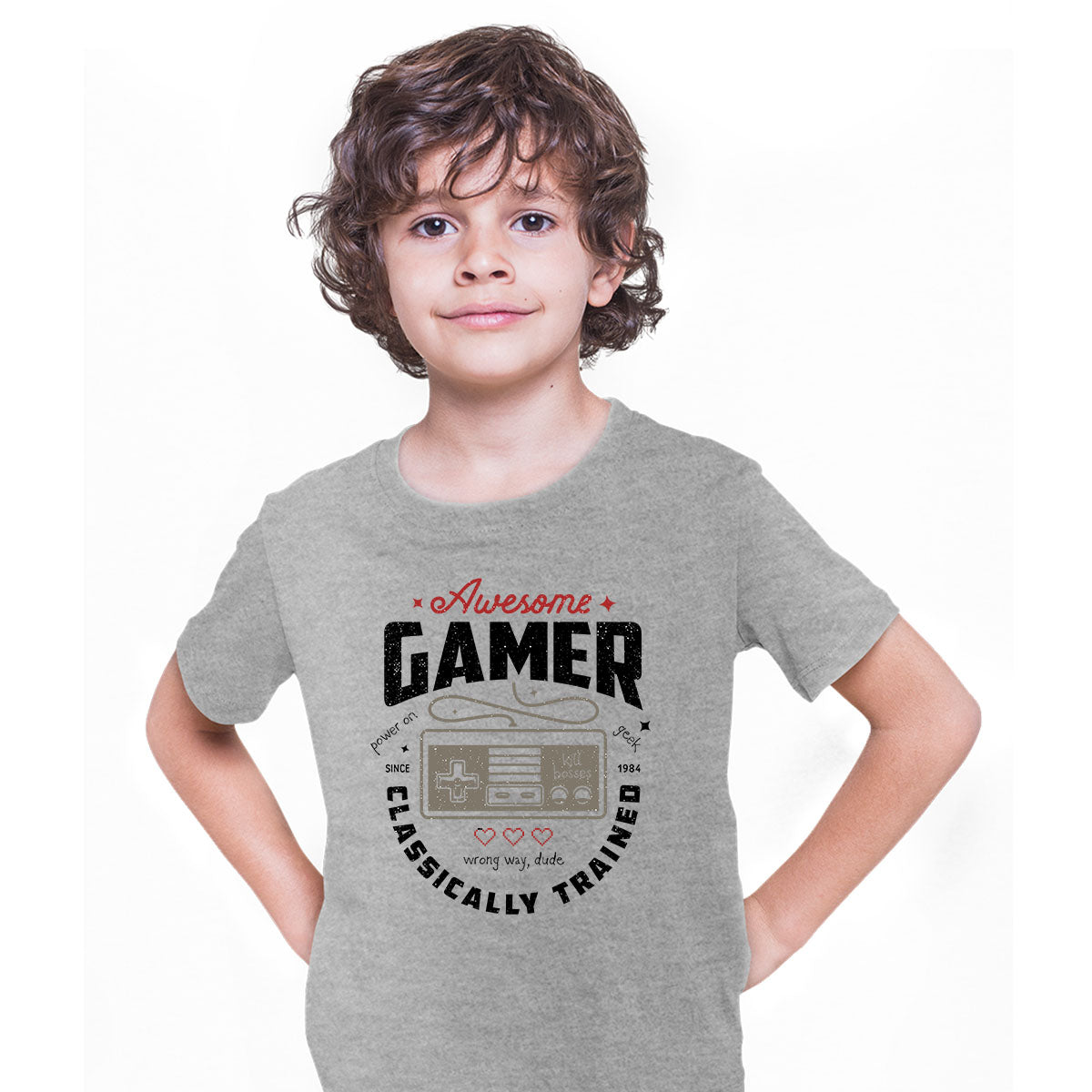 Kids Gaming T-Shirt Old School Gamer Retro Video Game Awesome Player T-shirt for Kids - Kuzi Tees