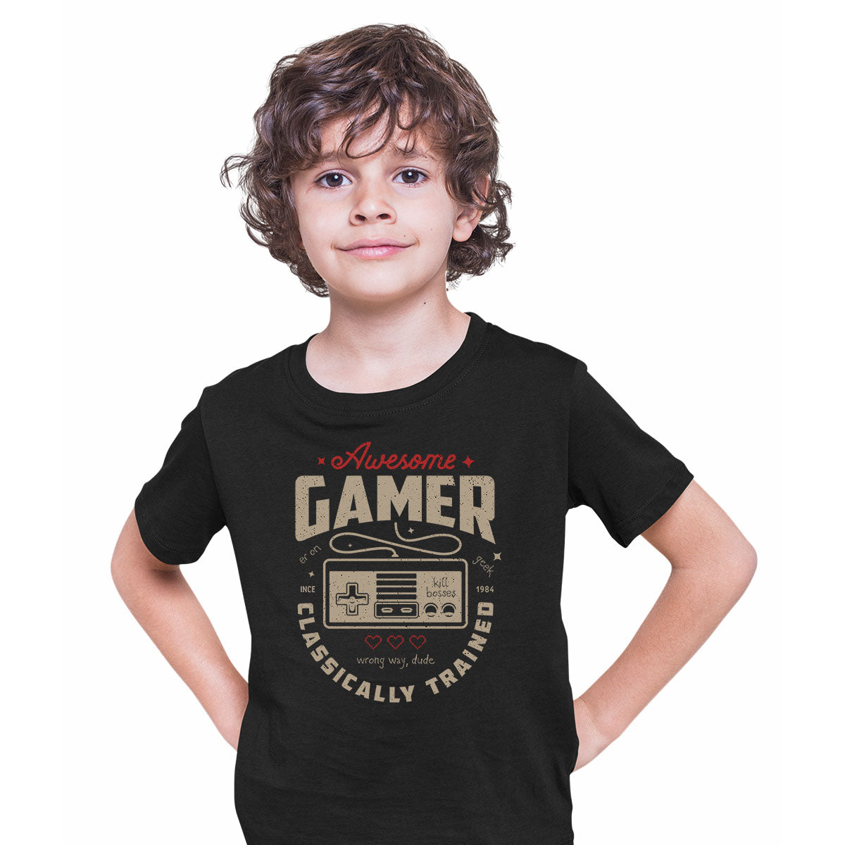 Kids Gaming T-Shirt Old School Gamer Retro Video Game Awesome Player T-shirt for Kids - Kuzi Tees