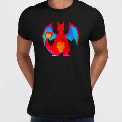 Charizard  Dual-Type Fire Flying Pokemon Go Generation One Black Tee - Kuzi Tees