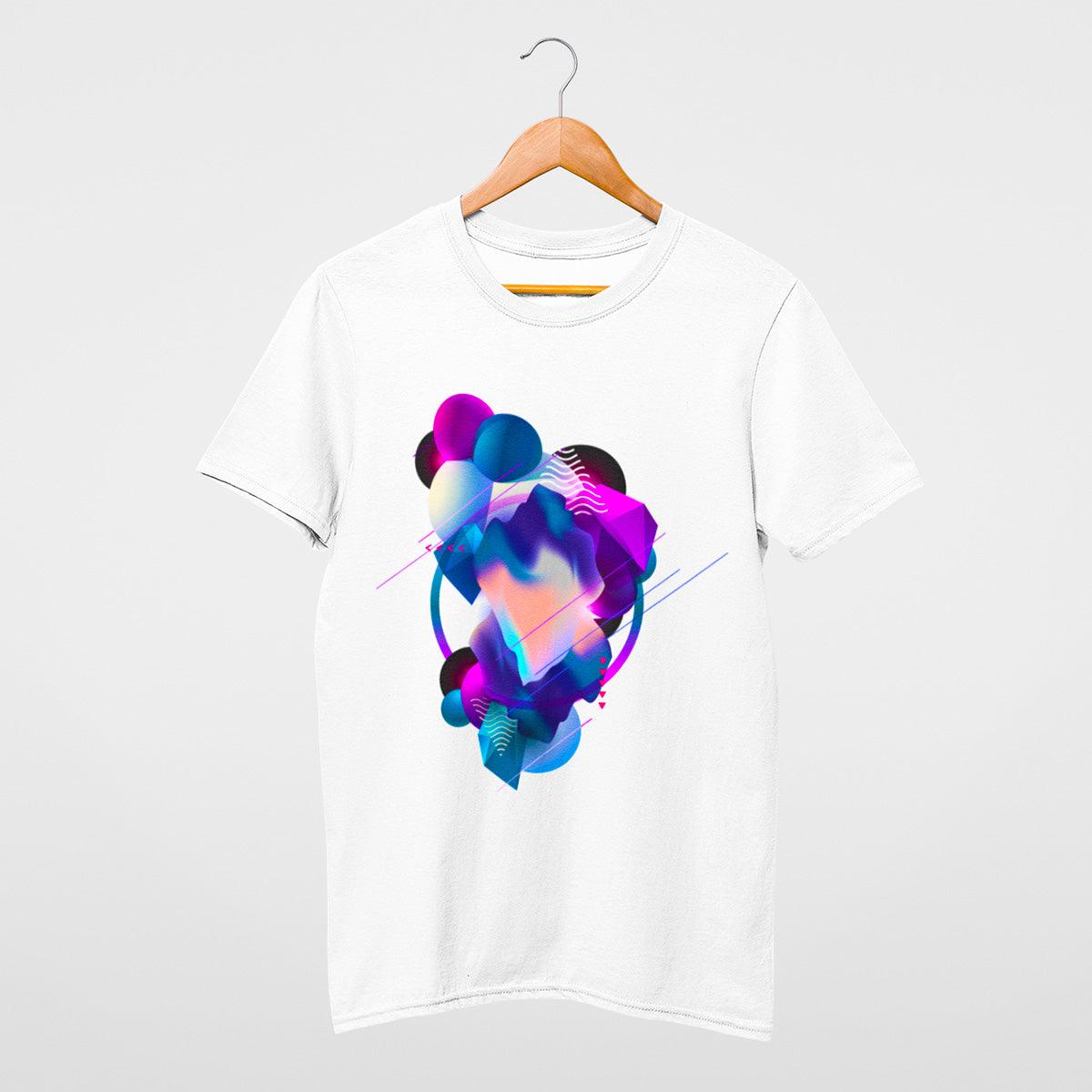 Floating 3D Fluid Abstract Geometric Elements Unique T-Shirt - Kuzi Tees