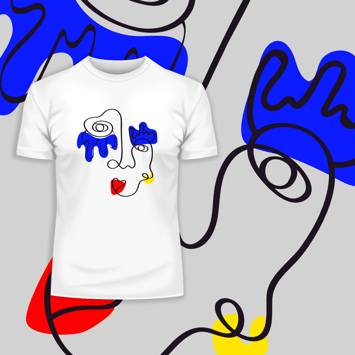Promotion-Old Skool Minimalist One Line Abstract Abstract Portrait One - Kuzi Tees