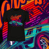 An American muscle car in retro neon style - Garage California - Kuzi Tees