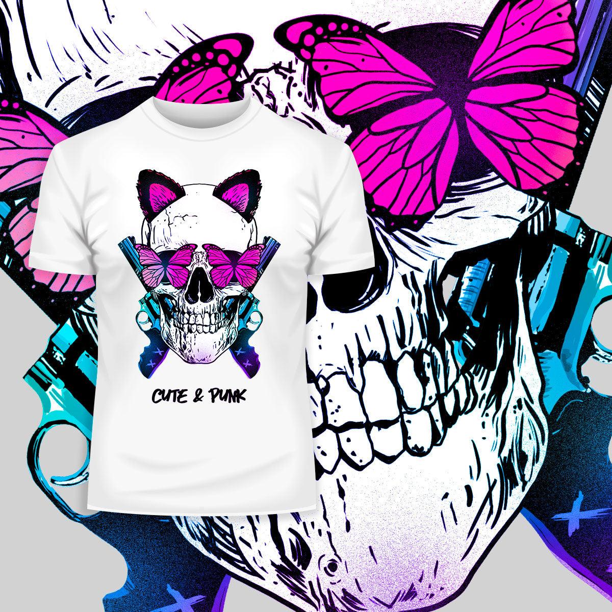 Cute Bunny Ears Skull T-shirts with an Attitude For men and women - Kuzi Tees