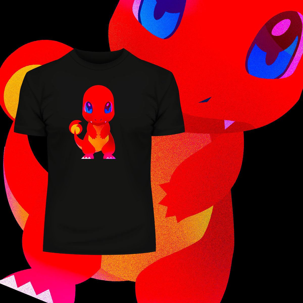 Charmander Fire-Type Pokémon Go Generation One Black Tee - Kuzi Tees