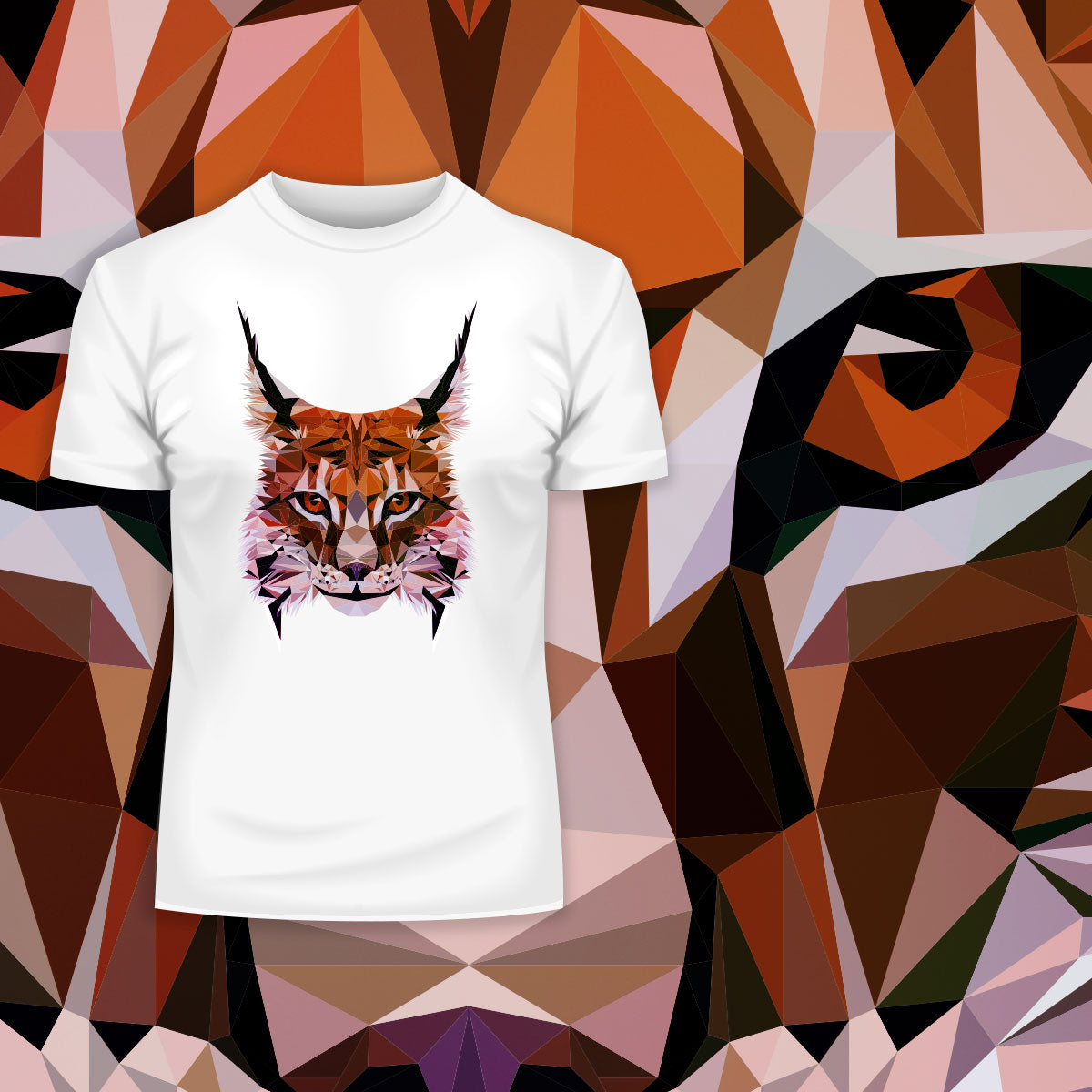 Low Poly Triangular Lynx Head Polygonal Trendy Style - Kuzi Tees