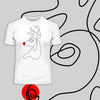 Christmas Minimal Line Design Drawing Red Nose Rudolph - Kuzi Tees