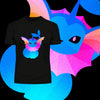 Vaporeon Bubble Jet Pokemon Go Generation One Crew Neck Black Tee - Kuzi Tees