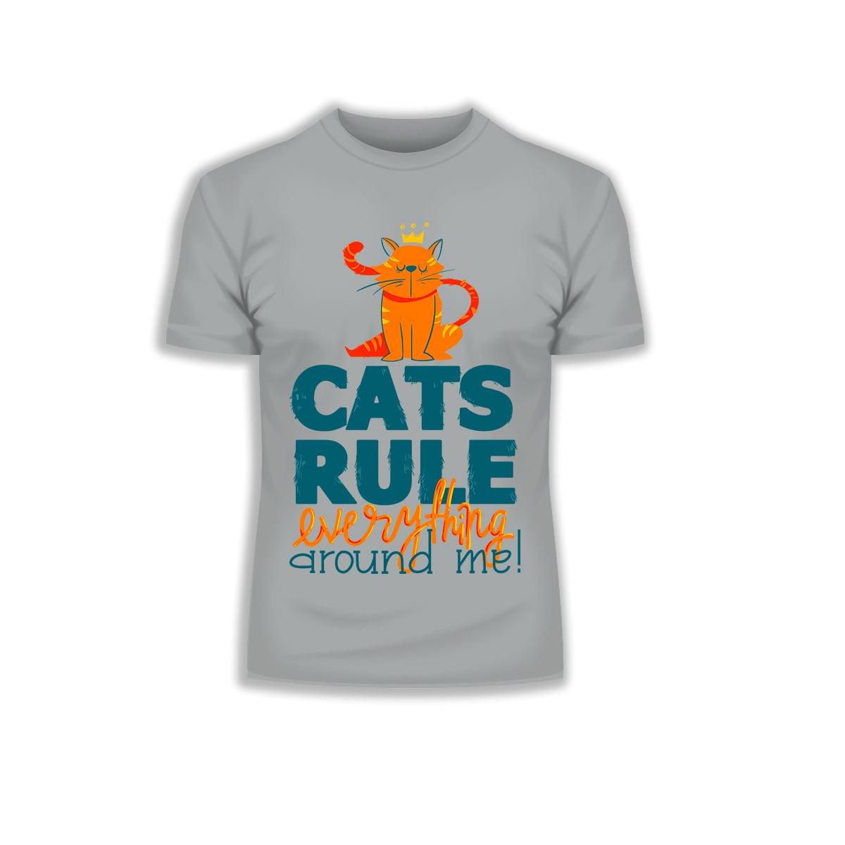 Cats Rule Everything Around Me - T-shirts For The Crazy Cat Ladies or Men - Kuzi Tees