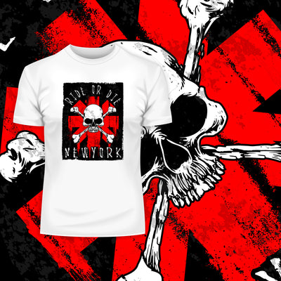 Ride or Die - New York Biker Skull Shirt - Kuzi Tees