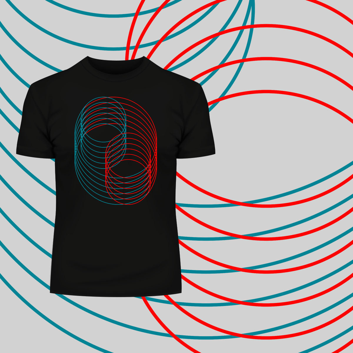 Modern Geometric Elements - Line Dots & Shapes Printed t-shirts Unisex Sample 09 - Kuzi Tees