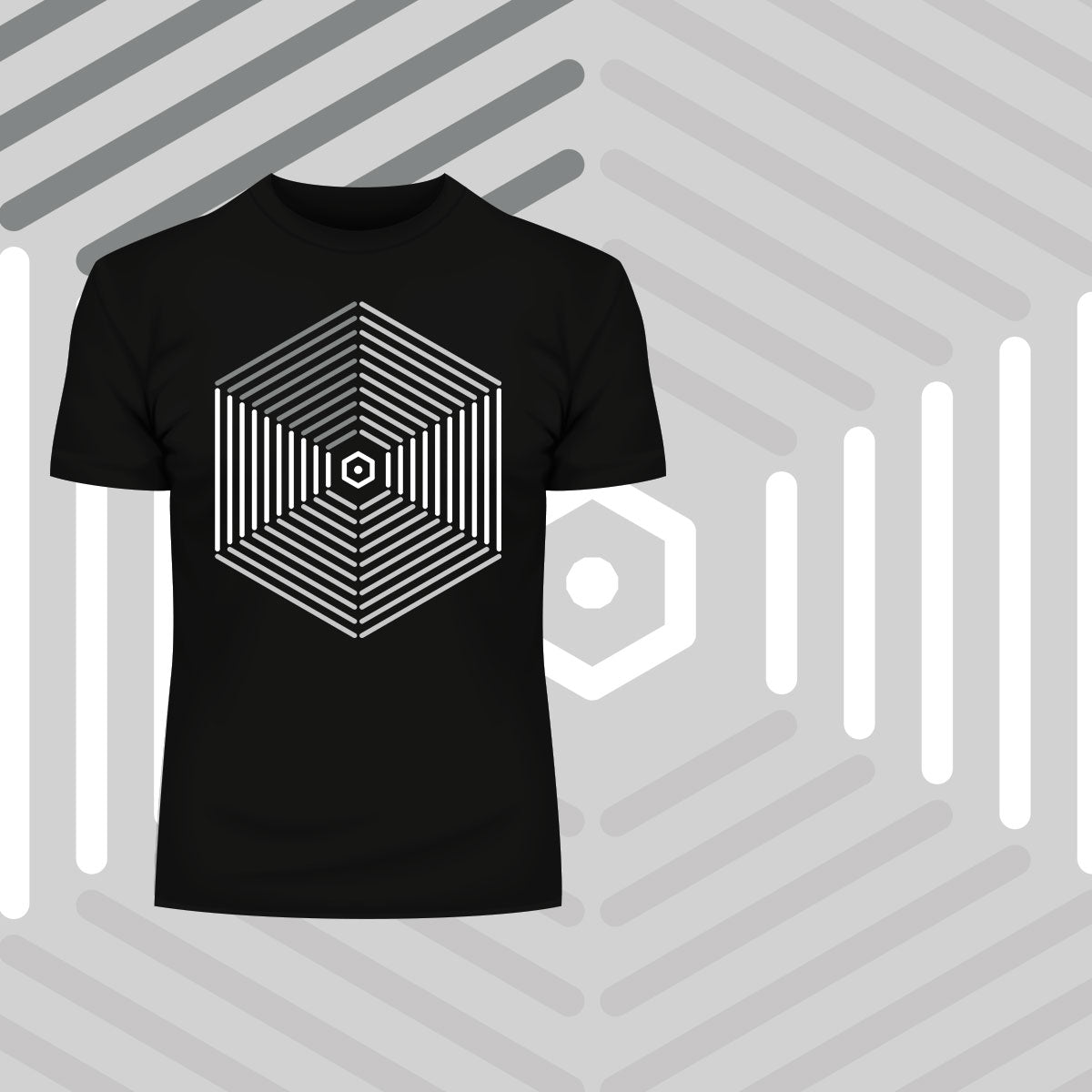Modern Geometric Elements - Line Dots & Shapes Printed t-shirts Unisex Sample 05 - Kuzi Tees