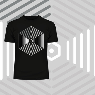 Modern Geometric Elements - Line Dots & Shapes Printed t-shirts Unisex Sample 05 - Kuzi Tees