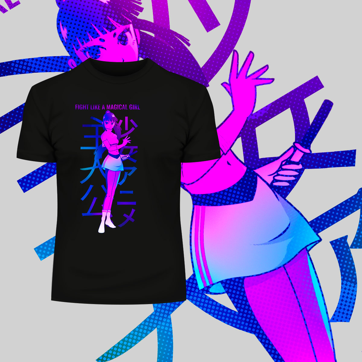 Manga Japanese - Fight like a magical girl T-shirt for Japanese culture lovers - Kuzi Tees