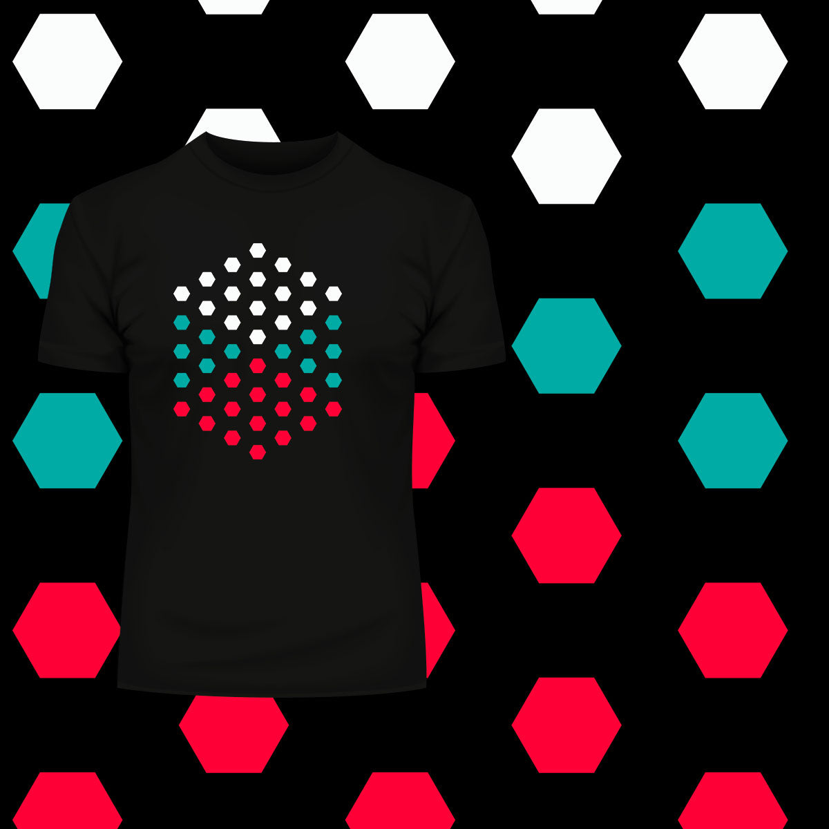 Modern Geometric Elements - Line Dots & Shapes Printed t-shirts Unisex Sample 03 - Kuzi Tees