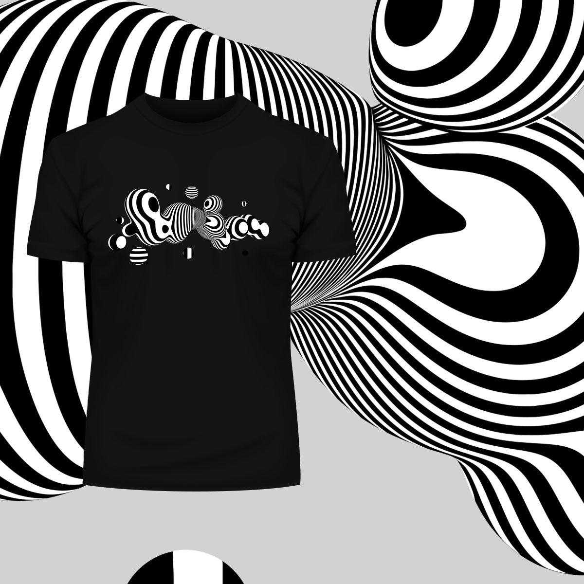 3D Fluid Abstract Zebra Bubble T-shirt Unique Design T-shirt - Kuzi Tees
