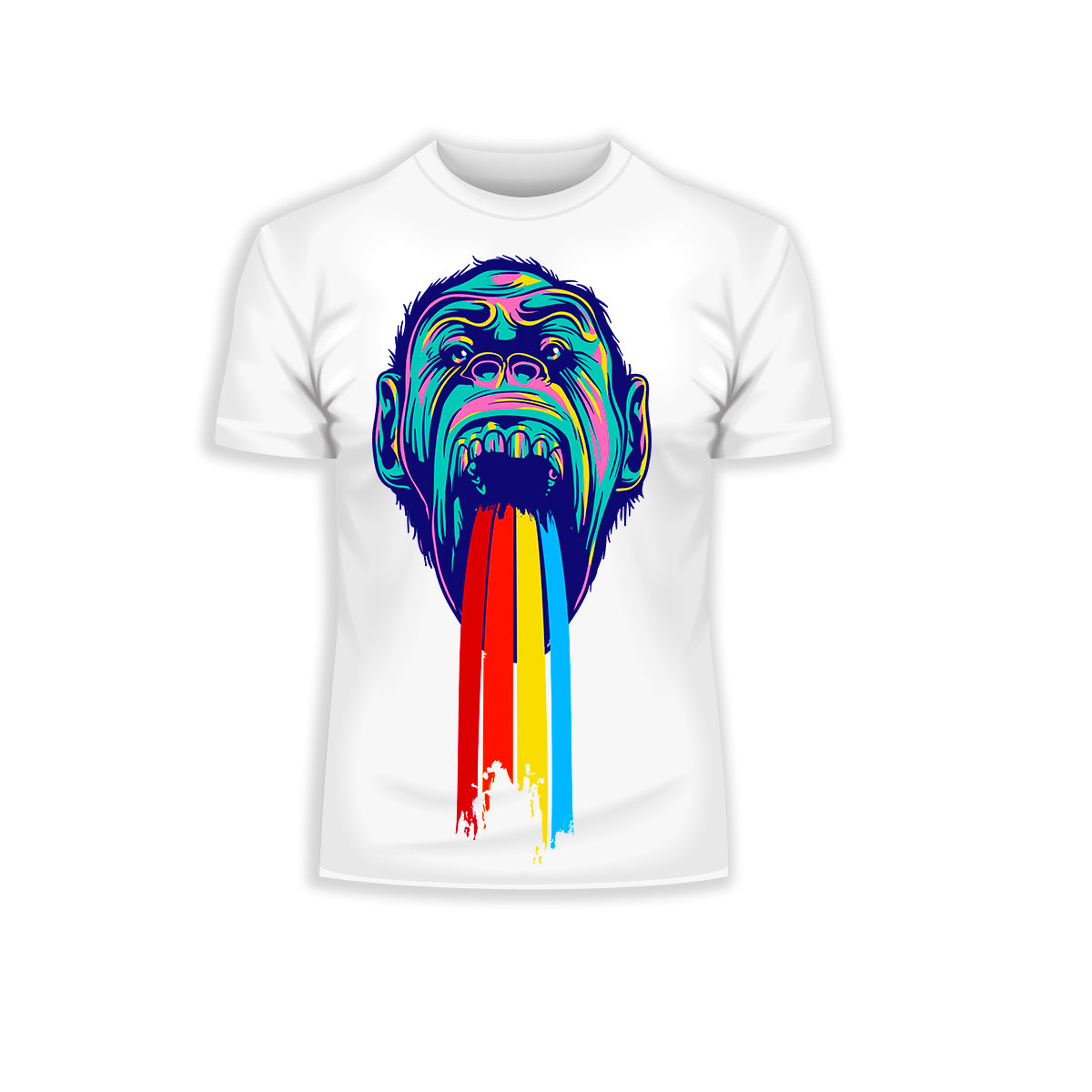 Urban Graffiti Monkey Go Happy Rainbow - Kuzi Tees