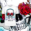 Skull DJ  Flowers and Headphones T-shirts with an Attitude For men and women - Kuzi Tees