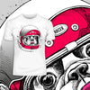 French Bulldog In a Modern Racer Biking Helmet - Kuzi Tees