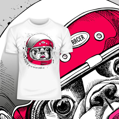 French Bulldog In a Modern Racer Biking Helmet - Kuzi Tees