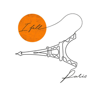 I Fell Paris Amazing Minimal & One line White & Black Tank Top - Kuzi Tees