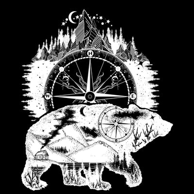 Abstract Polar Bear Black & White Unique Design - Kuzi Tees