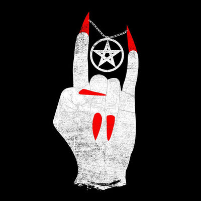 Hellish Sign with Pentagram chain Unique Occult T-Shirt - Kuzi Tees