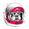 French Bulldog In a Modern Racer Biking Helmet - Kuzi Tees
