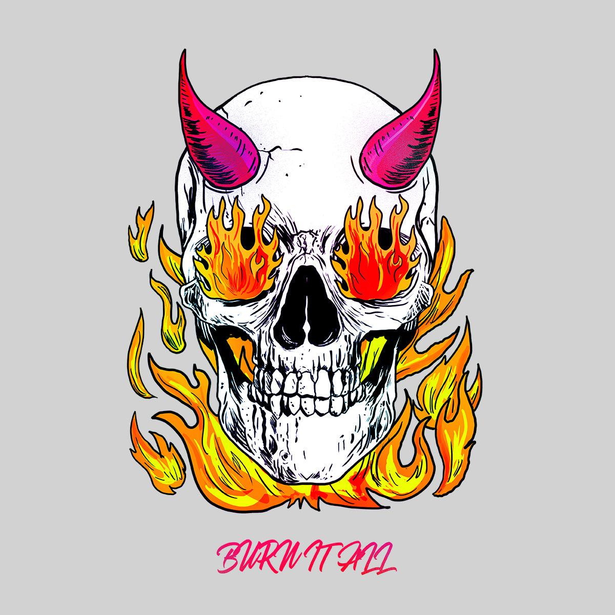 Brutal Skull Hell and Devil Flames T-shirts with an Attitude For men and women - Kuzi Tees