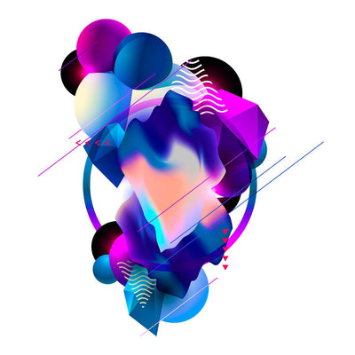 Floating 3D Fluid Abstract Geometric Elements Unique T-Shirt - Kuzi Tees