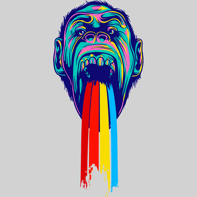 Urban Graffiti Monkey Go Happy Rainbow - Kuzi Tees