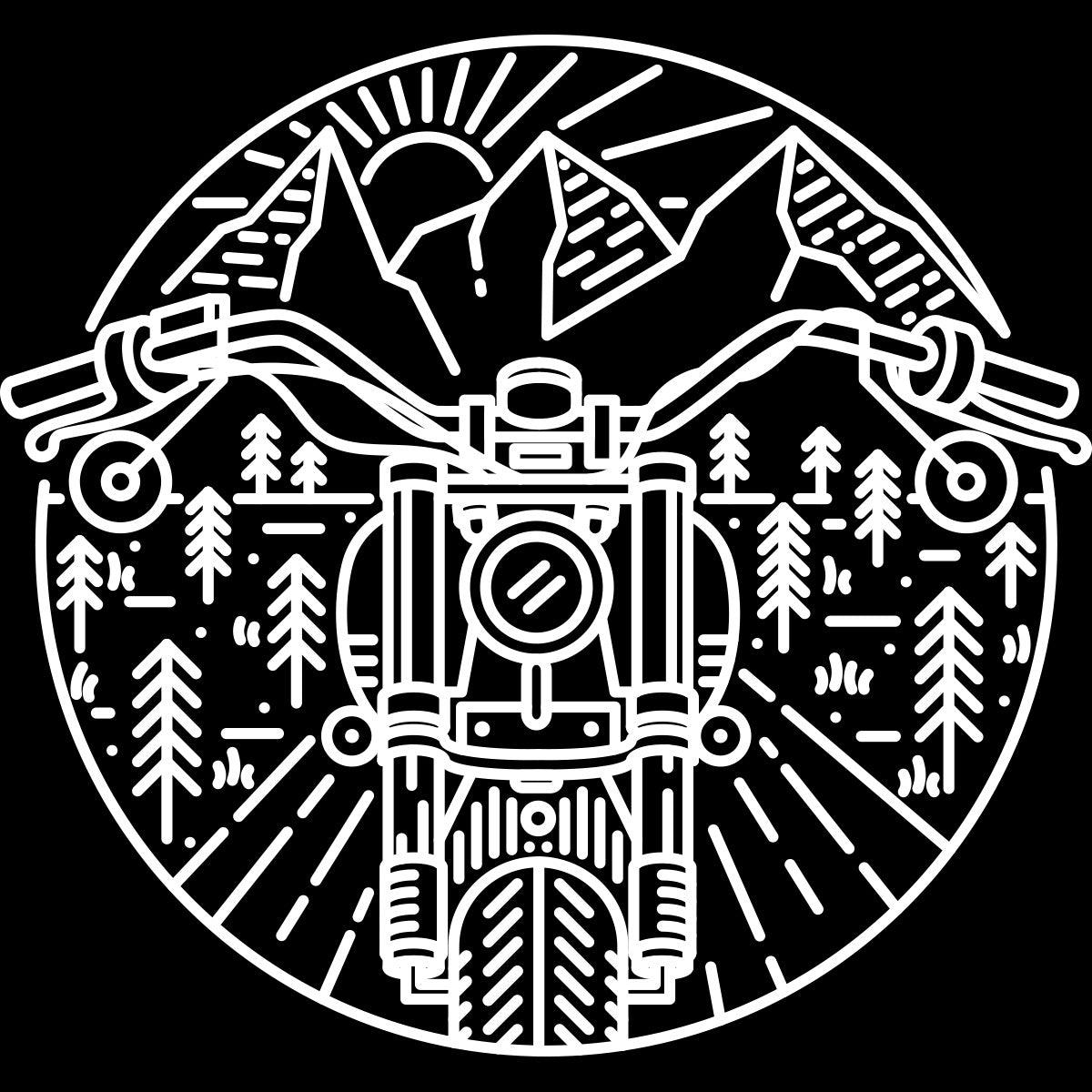 Biker Motorcycle Nature Adventure Minimal Art Drawing Tank Top - Kuzi Tees