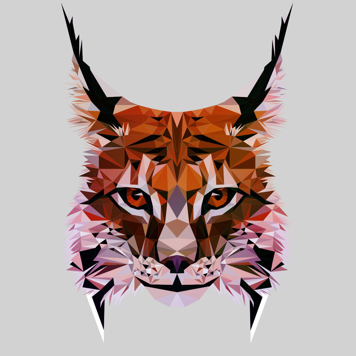 Low Poly Triangular Lynx Head Polygonal Trendy Style - Kuzi Tees