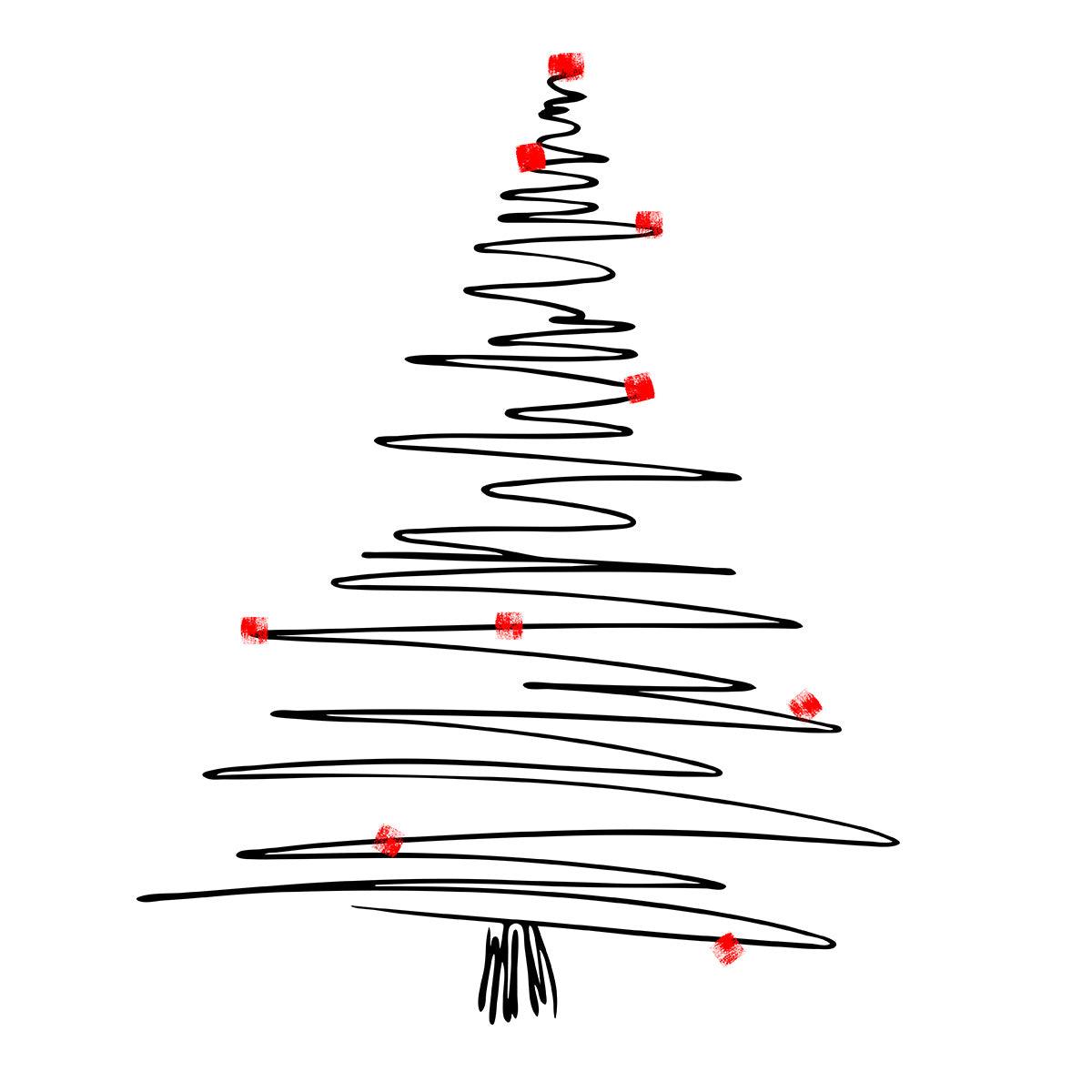 Abstract One Line Drawing Christmas Tree - Kuzi Tees