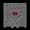 Halloween Death Maze Male Female Unisex festive Black White T-shirt - Kuzi Tees