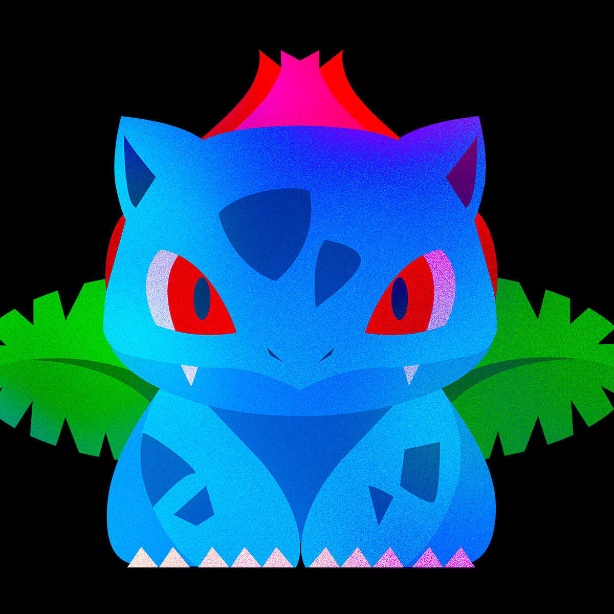 Ivysaur Grass Poison Pokemon Black & White Tank-Top - Kuzi Tees