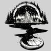 Surreal T-shirt of River Mountain & a Compass - Kuzi Tees