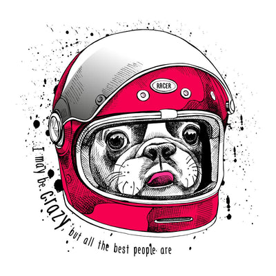 French Bulldog in a modern racer helmet Tank Top - Kuzi Tees