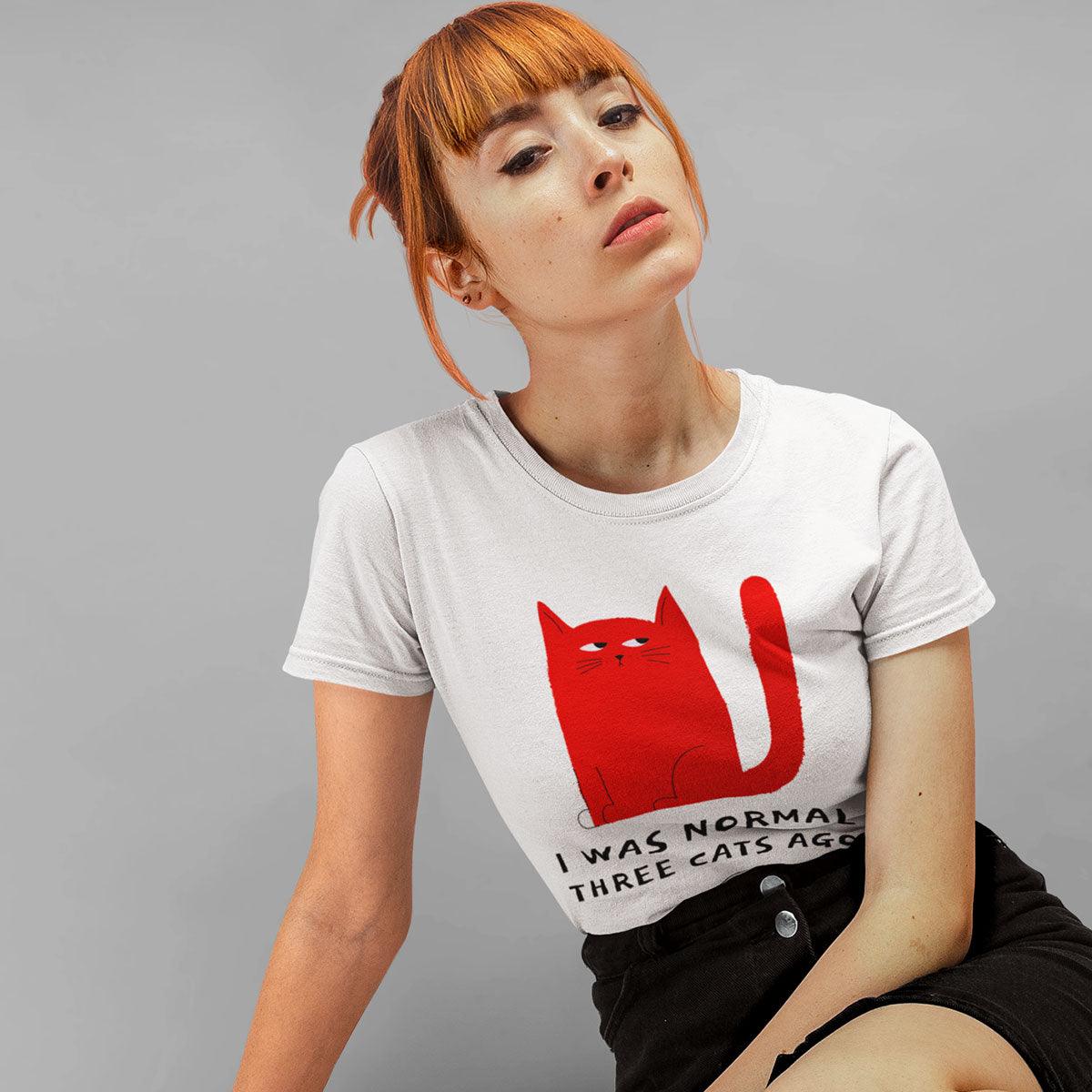 Grumpy Cat - I was normal Three Cats Ago T-shirt - Kuzi Tees