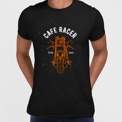 Cafe Racer With Sketch Of Motorcycle Minimal Design - Kuzi Tees