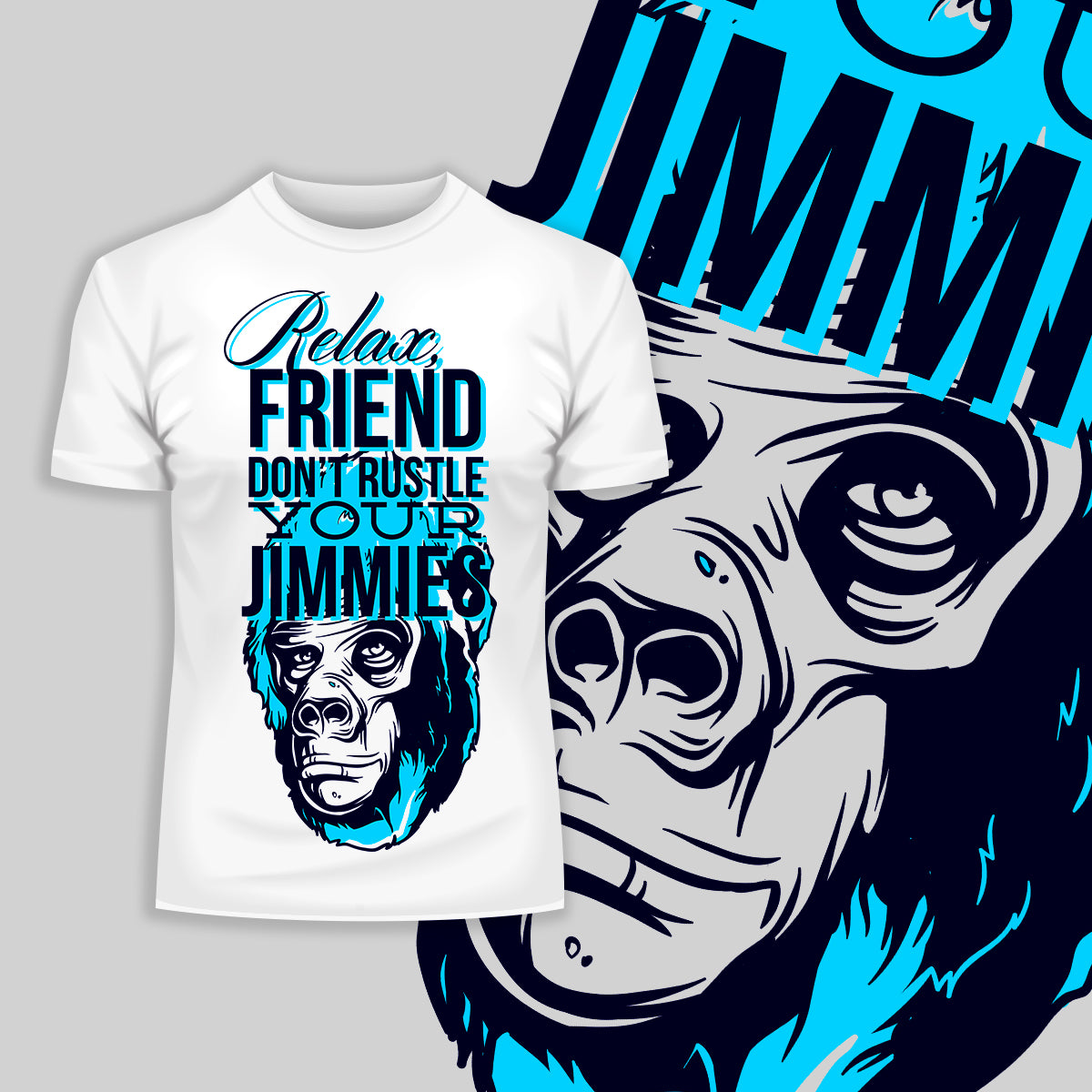 Relax Friend Don't Rustle Your Jimmies Chimp T-Shirt - Kuzi Tees