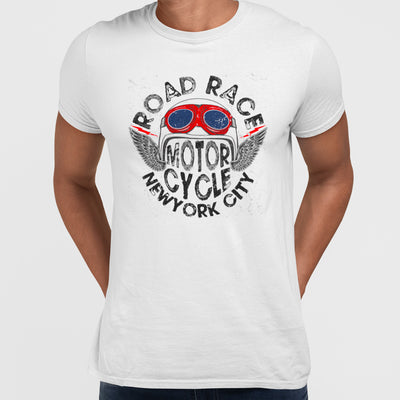 Road Race Motorcycle Vintage Cool Helmet T-Shirt - Kuzi Tees