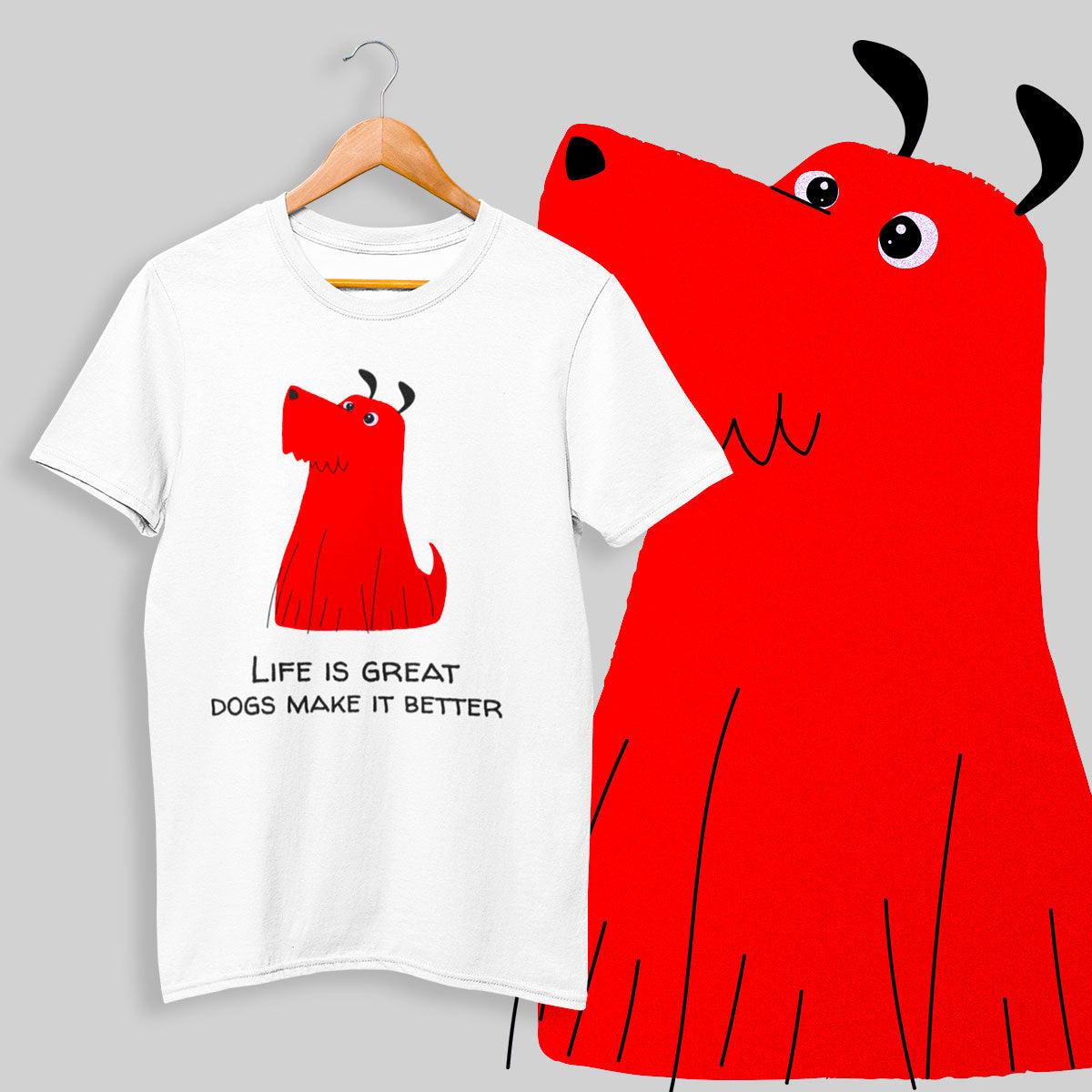 Furry Dog - Life Is Great Dogs Make It Better - Kuzi Tees