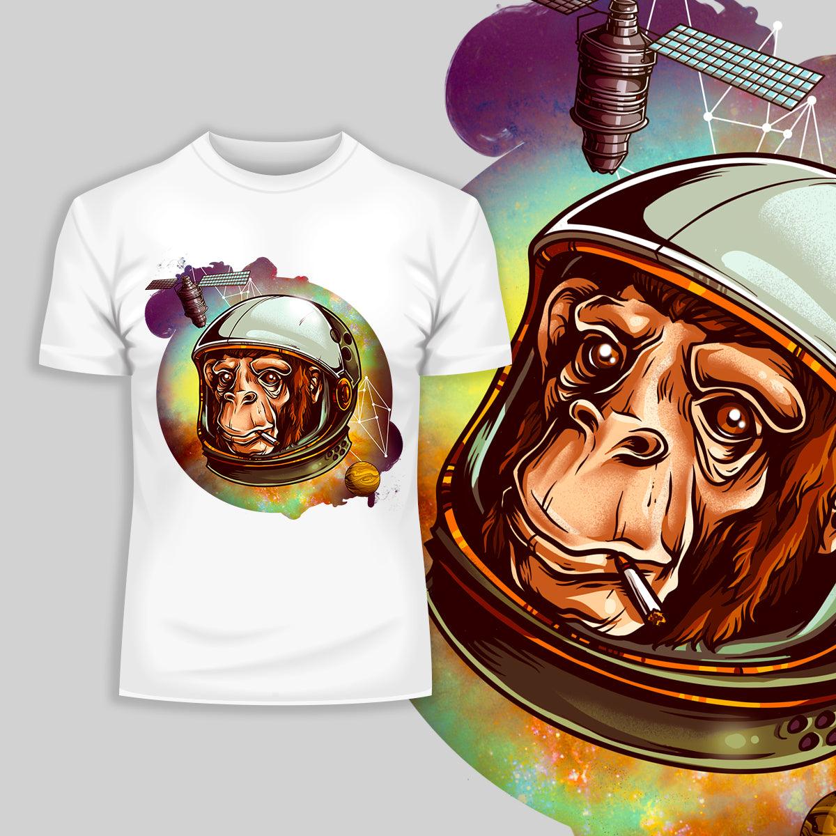 Awesome Cosmic Chimp T-Shirt with an Attitude - Kuzi Tees
