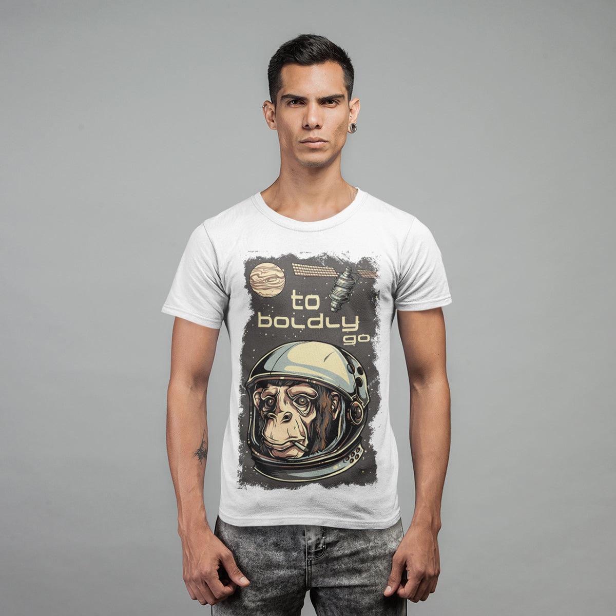 Go Chimp Astronaut T-Shirt With An Attitude - Kuzi Tees