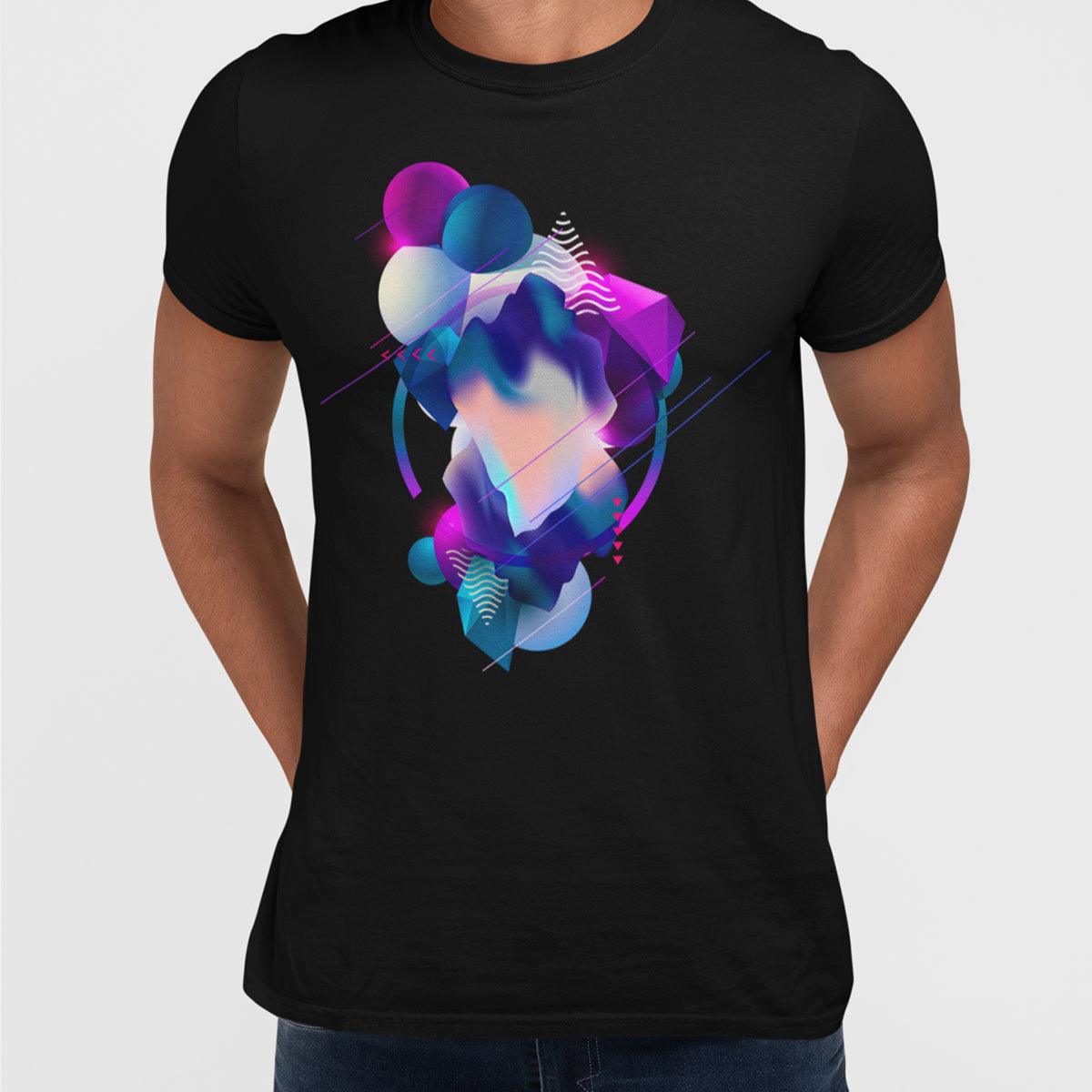Floating 3D Fluid Abstract Geometric Elements Unique T-Shirt - Kuzi Tees