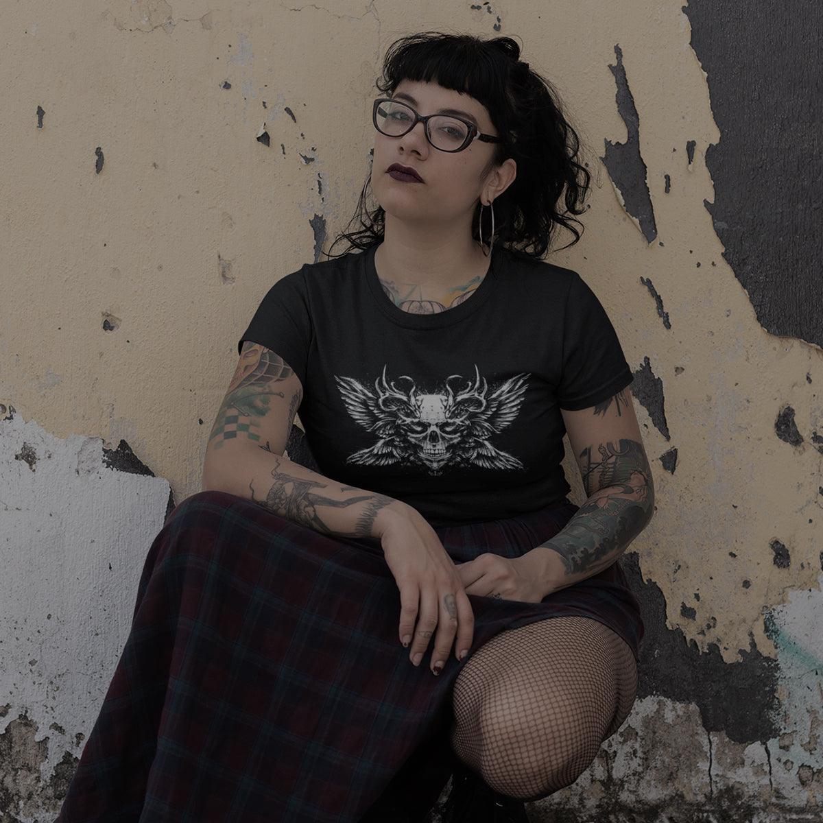 Demon Skull With Sparkling Eyes - Kuzi Tees