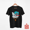Hip Hop T-Shirt Cat with the Glasses and Gangster Hat - Kuzi Tees