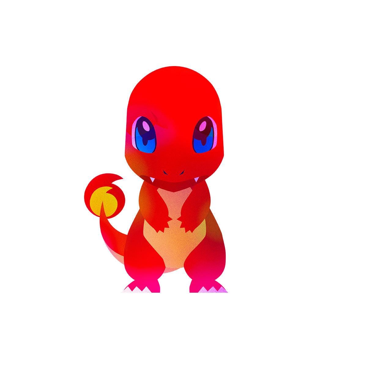Charmander Fire Type Pokemon Black & White Tank-Top - Kuzi Tees