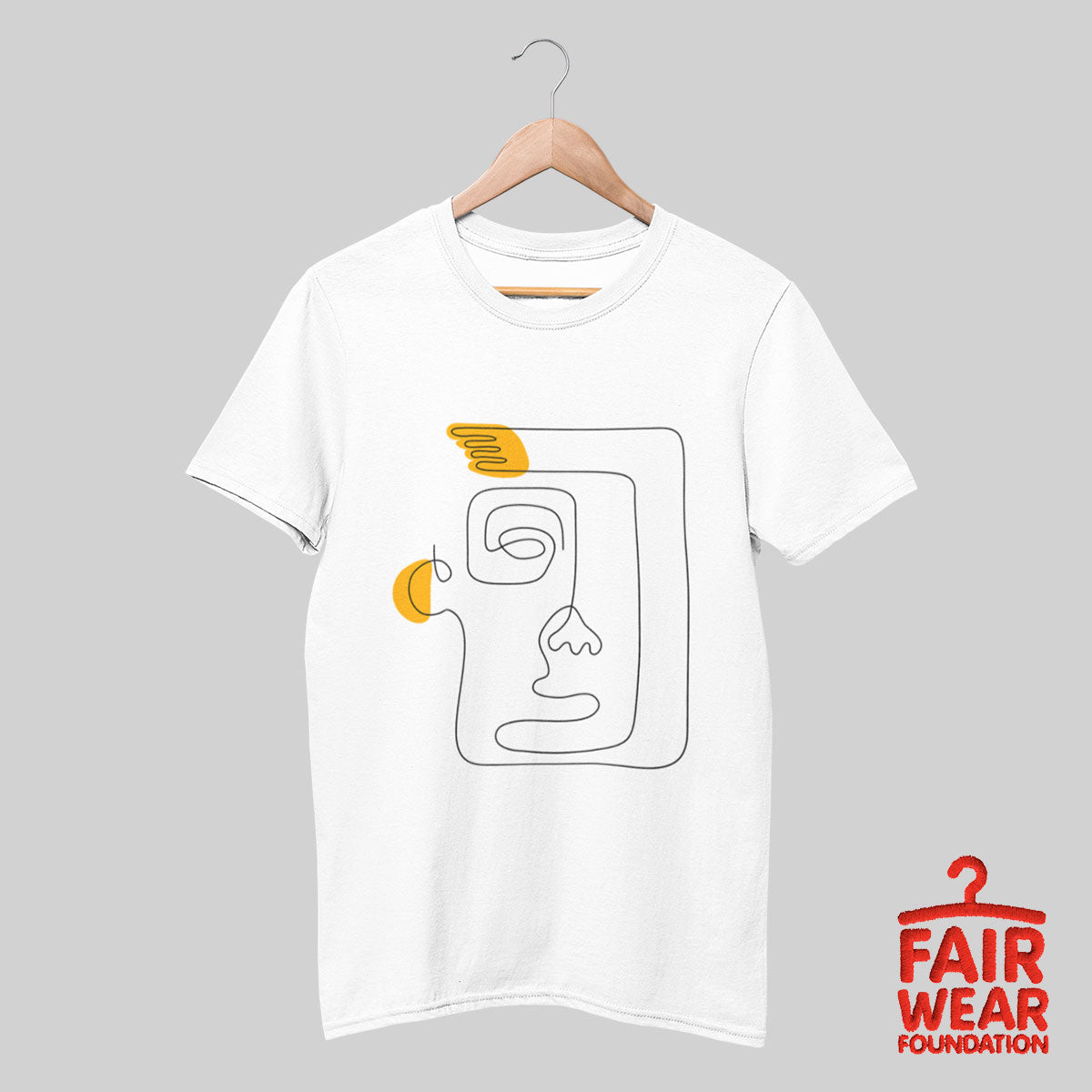 Old-Skool One Line Drawing Abstract Face One - Kuzi Tees